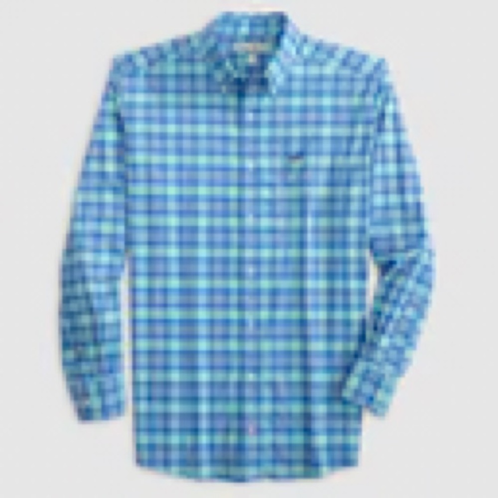 Southern Point Co. Blue and Green Checkered Men's Shirt